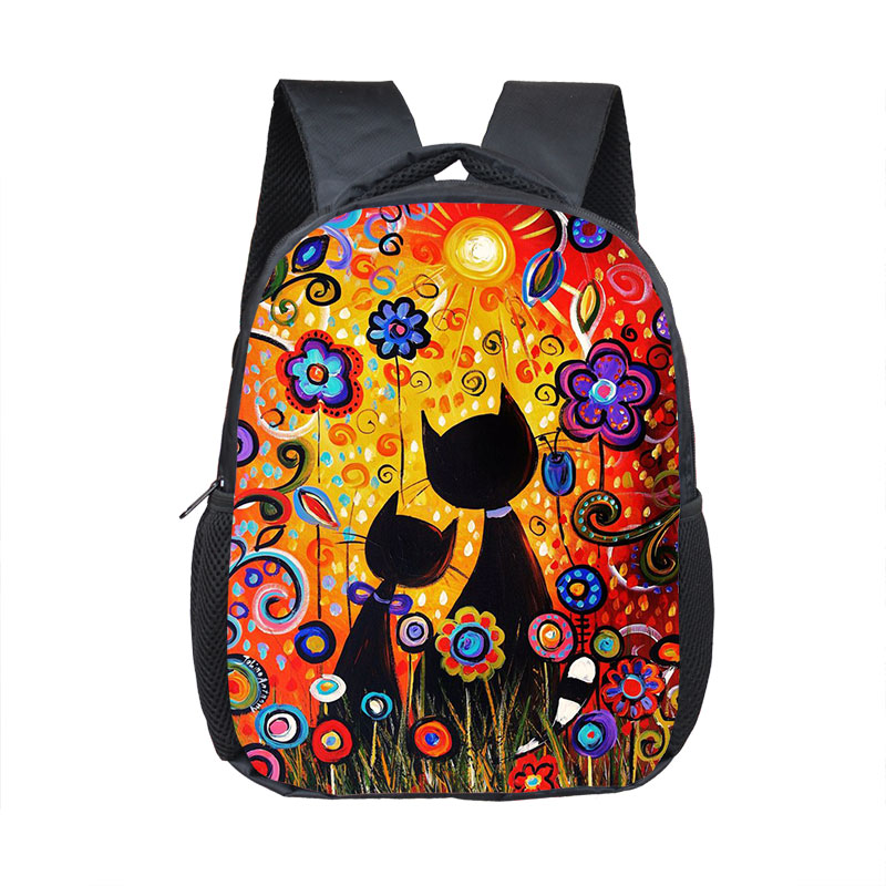 Funny Cat Backpack Cute Animal Cat School Bags Galaxy Starry Sky Bookbag for Girl Student 16 Inches Travel Daypack Computer Bag 6197d