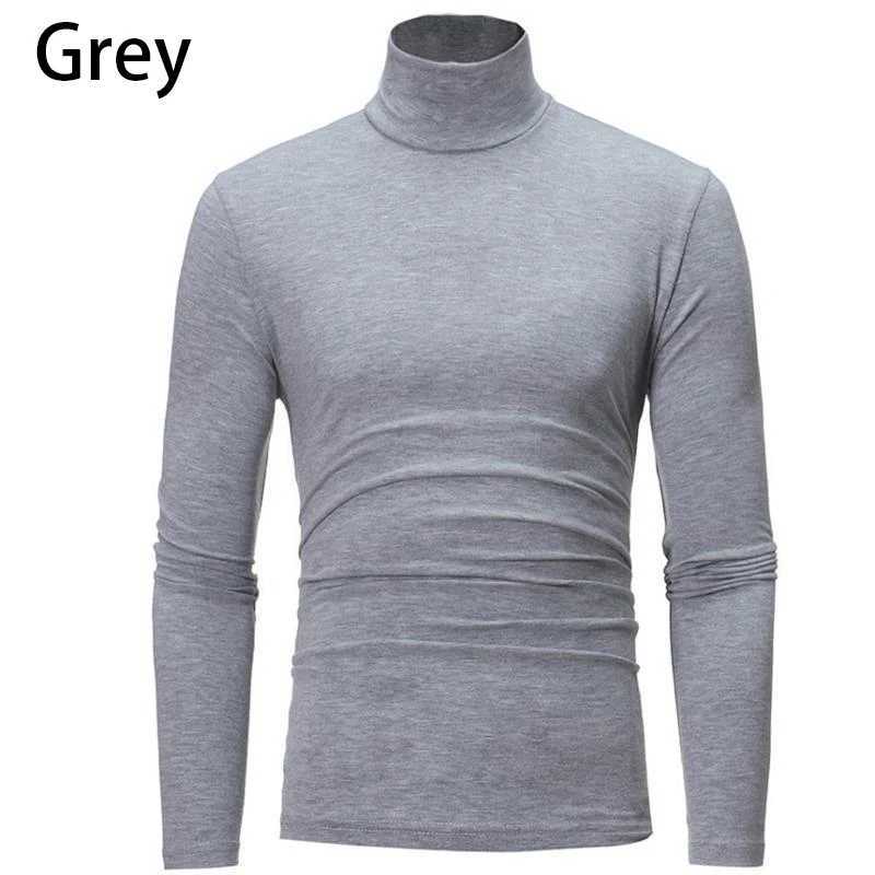 Mens casual slim fit solid basic top knitted hot turtle neck pullover sweater W2411111