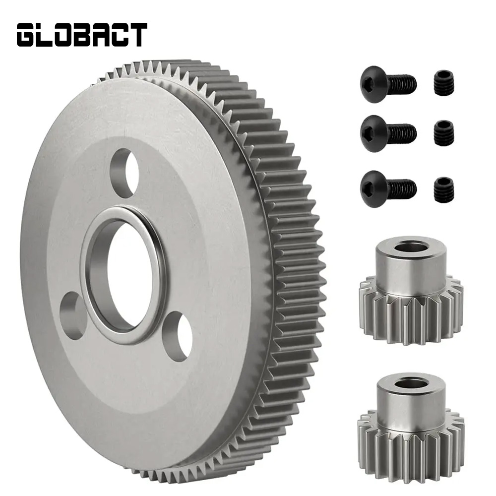 GLOBACT Steel 86T Spur Gear with 19T 21T Pinions Gears for Slash Rustler Stampede 2WD 1/10 RC Crawler Car Upgrades