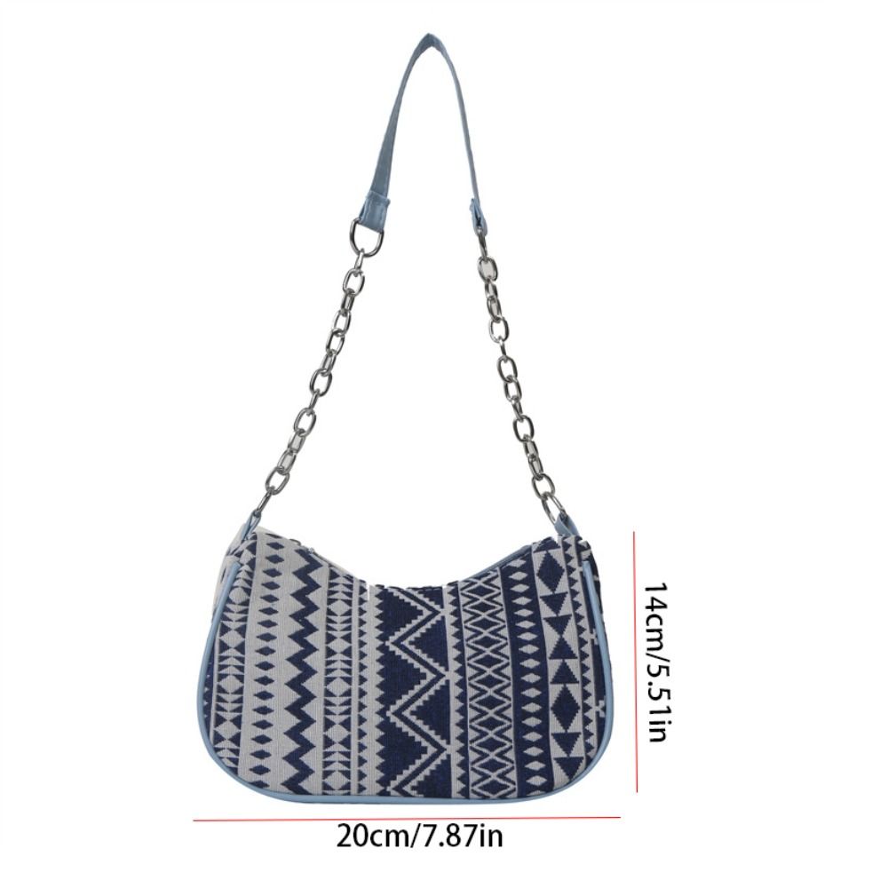 Embroidery Ethnic Style Canvas Bag Fashion Handbag Print Printing Shoulder Bag Large Capacity Portable Shopping