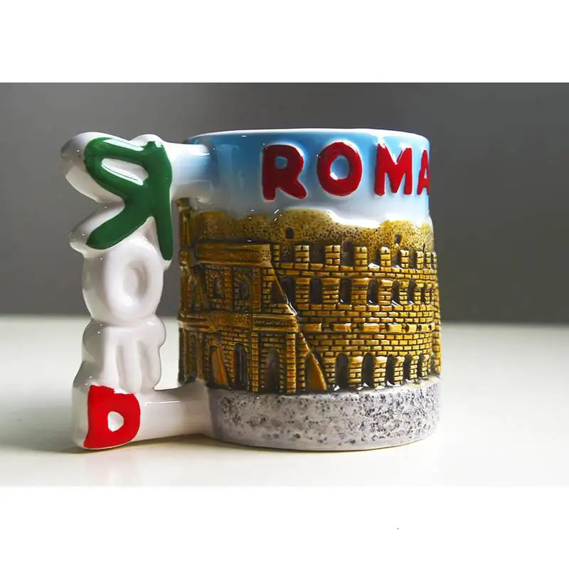 Creative Roman Italian Pizza Ceramic Cup Leaning Tower of Pisa Ceramics Coffee Cup Milk Coffee Cup Beverages Birthday Gift 241108