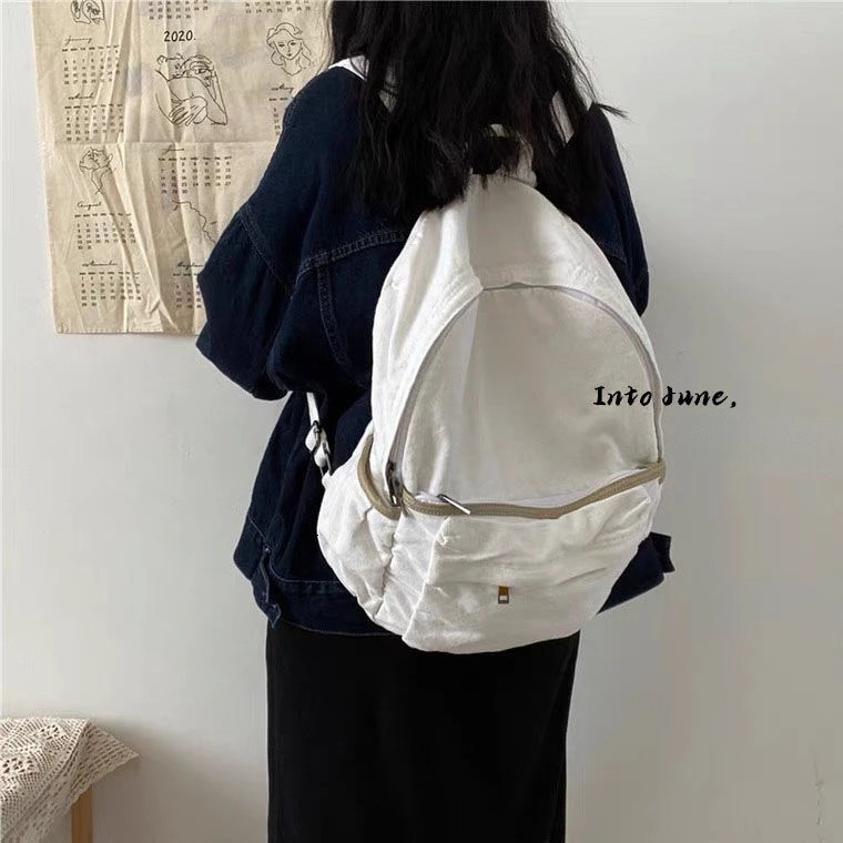 Womens Bag Trend Techwear Harajuku Canvas Aesthetic Gothic School Backpack Womens Rucksack Korean Mochila 241111