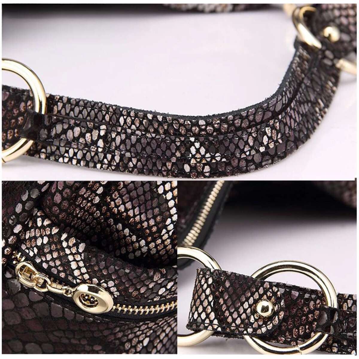 100% Real Lady Snake Bags Shiny Serpentine Emed Genuine Leather Handbags For Women Genuine Leather Serpentine BagVoyage