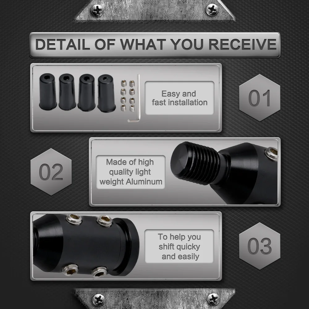 Universal Car Manual Gear Shift Knob Adapter For M10x1.5/M12x1.25 Thread Aluminum Alloy PQY-SBA01