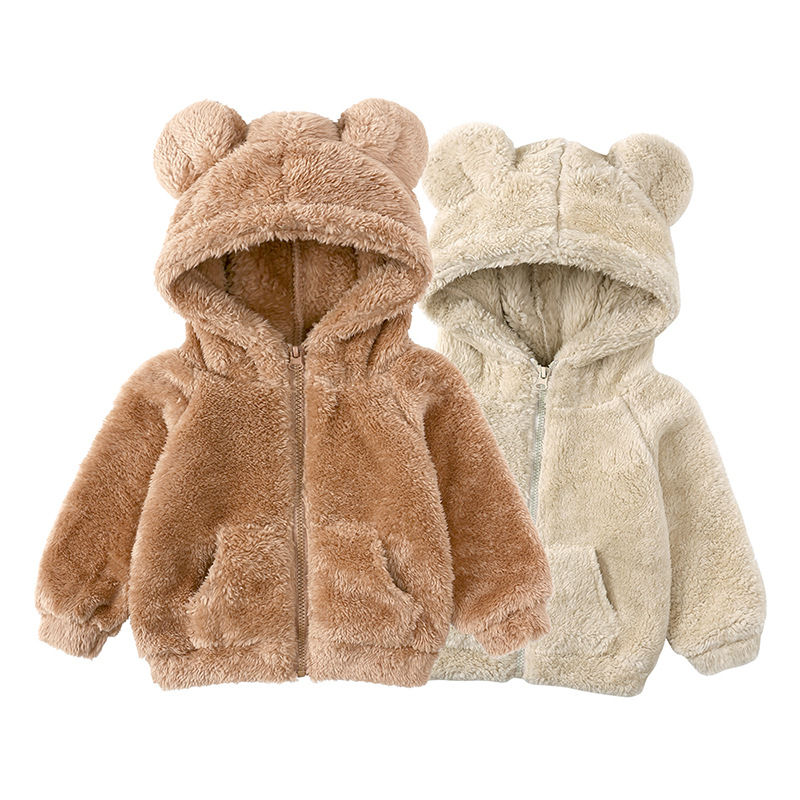 Kids Girls Clothes Coat Winter Hoodies Jacket Thick Velvet Top Sweatshirt Toddler Boys Children's clothing Outfits