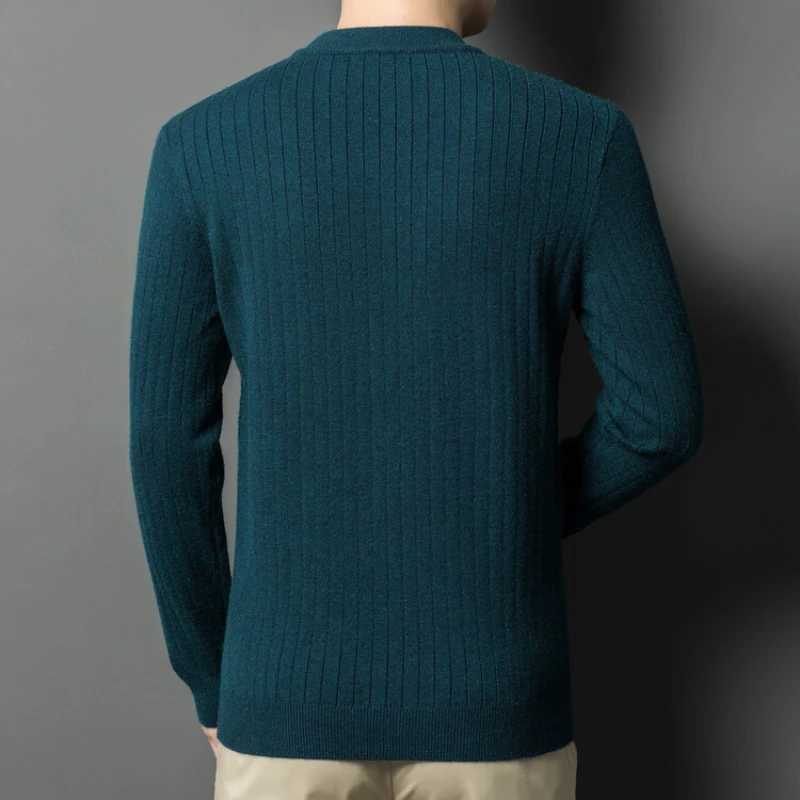 Autumn and winter warm turtle neck O-neck sweater mens thick slim fit bottom shirt Fine knife sweater. M-4XL W2411111