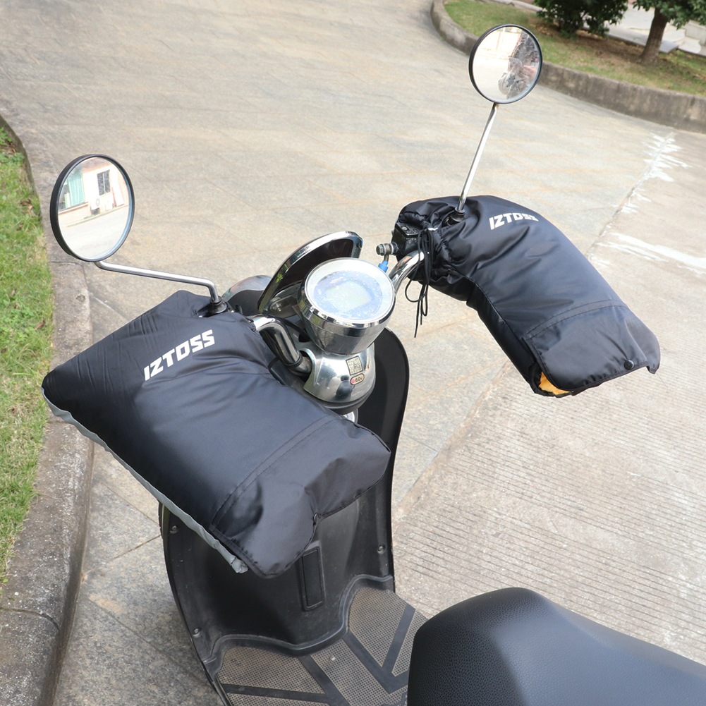 Motorcycle Heated Gloves - Winter Riding Thermal Handlebar Muffs Waterproof Windproof Protective Gloves Thickened Hand Grips Warmer Cover 1 Pair S2511