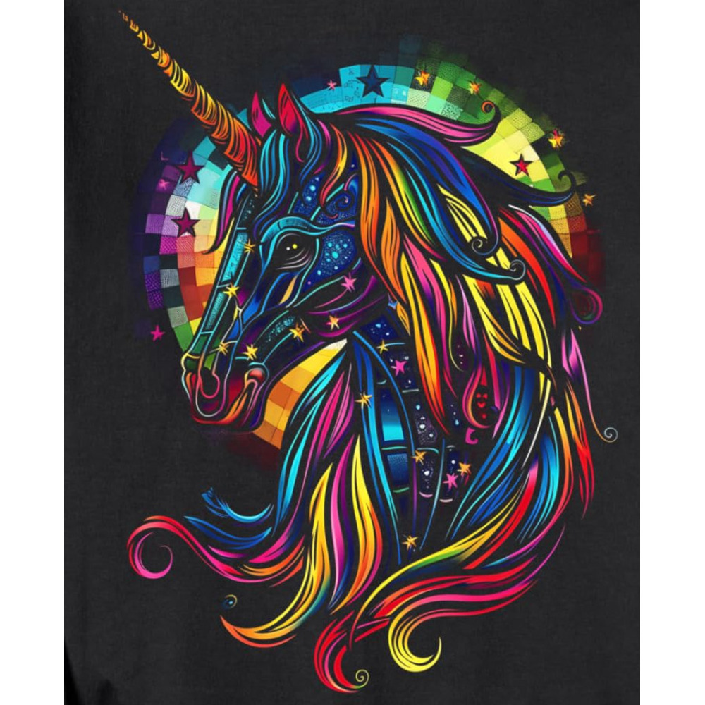 Long Sleeve Shirts for Men sweatshirt Unicorn Horse Mythical Creature Galaxy Stars Graphic Tees Sweatshirt T shirt Tee Streetwear Casual tops clothes