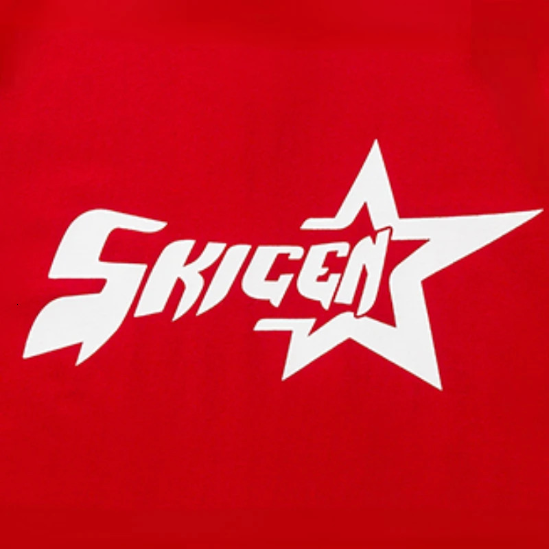 1988 Streetwear American Alphabet Star Print T-shirt Harajuku Vintage Red Mens Womens Y2K Casual Tops With Base Mens Clothing 241111