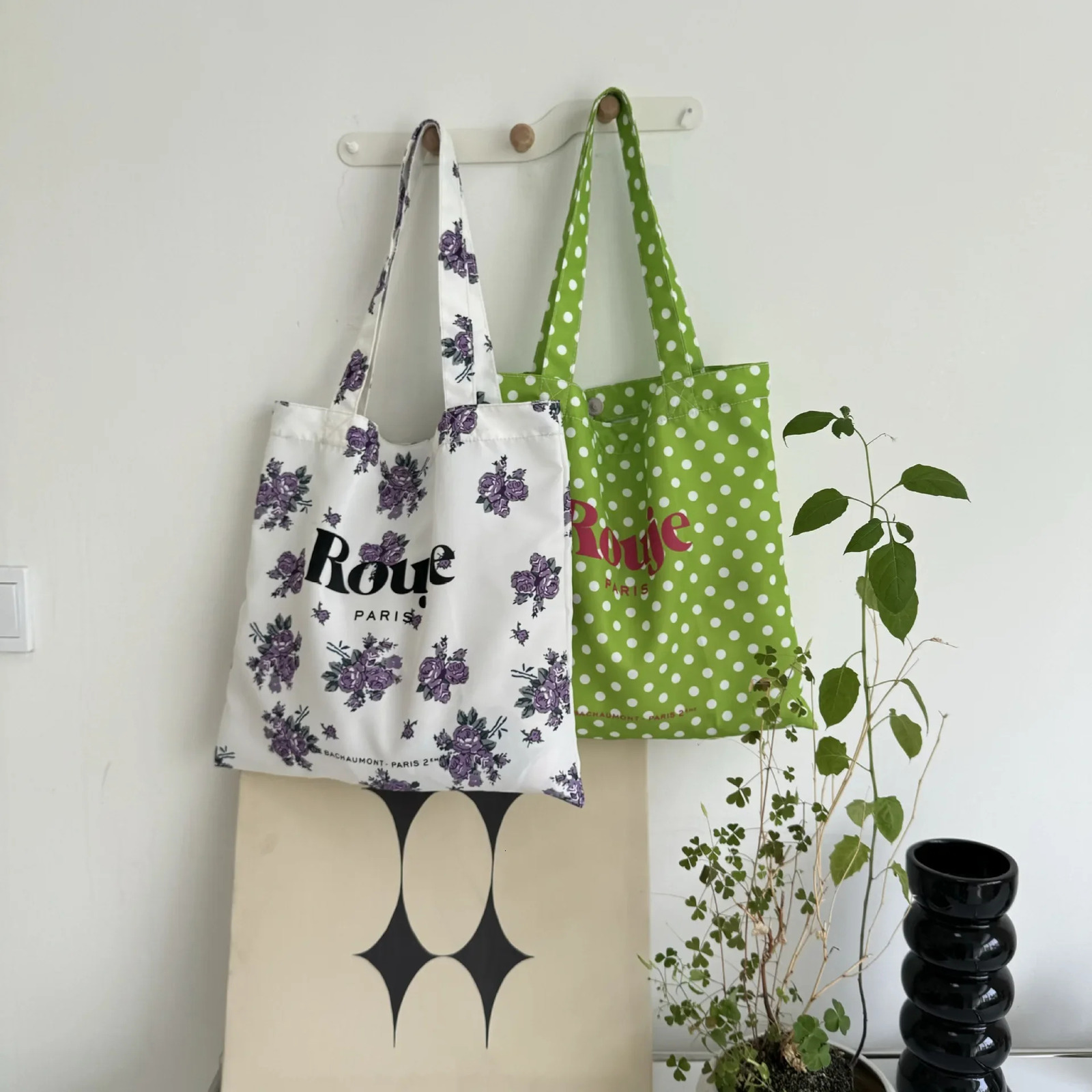 Ins Blogger Rou je Fashion Canvas Bag Blue Grid Printed Shoulder Bag Fashion 241111