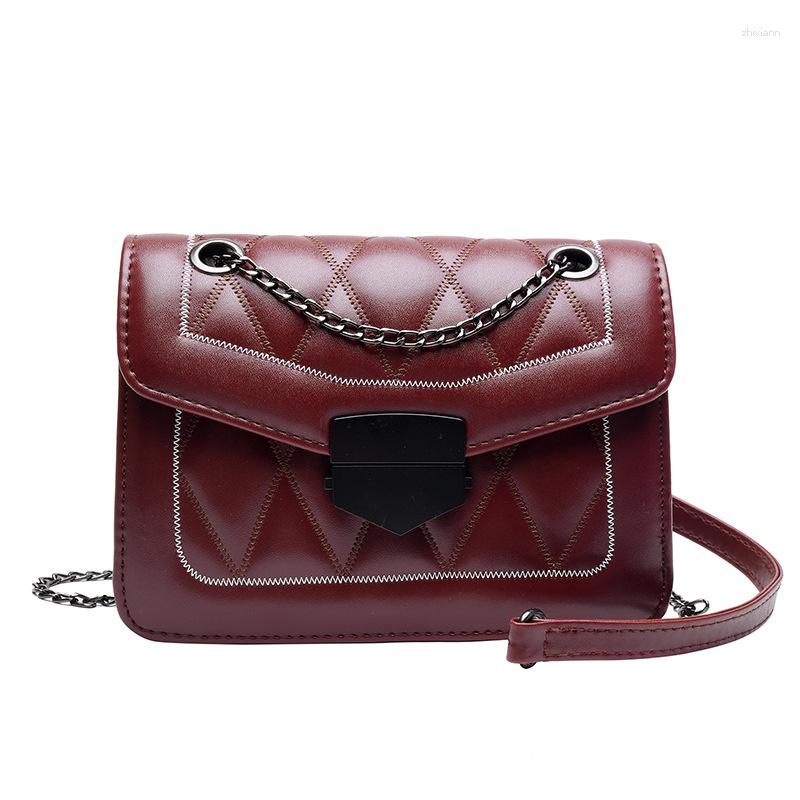 Bag Fashionable All-match Western Style Rhombic Small Square Texturized Chain Shoulder Crossbody Autumn And Winter Women's zhanyishengli