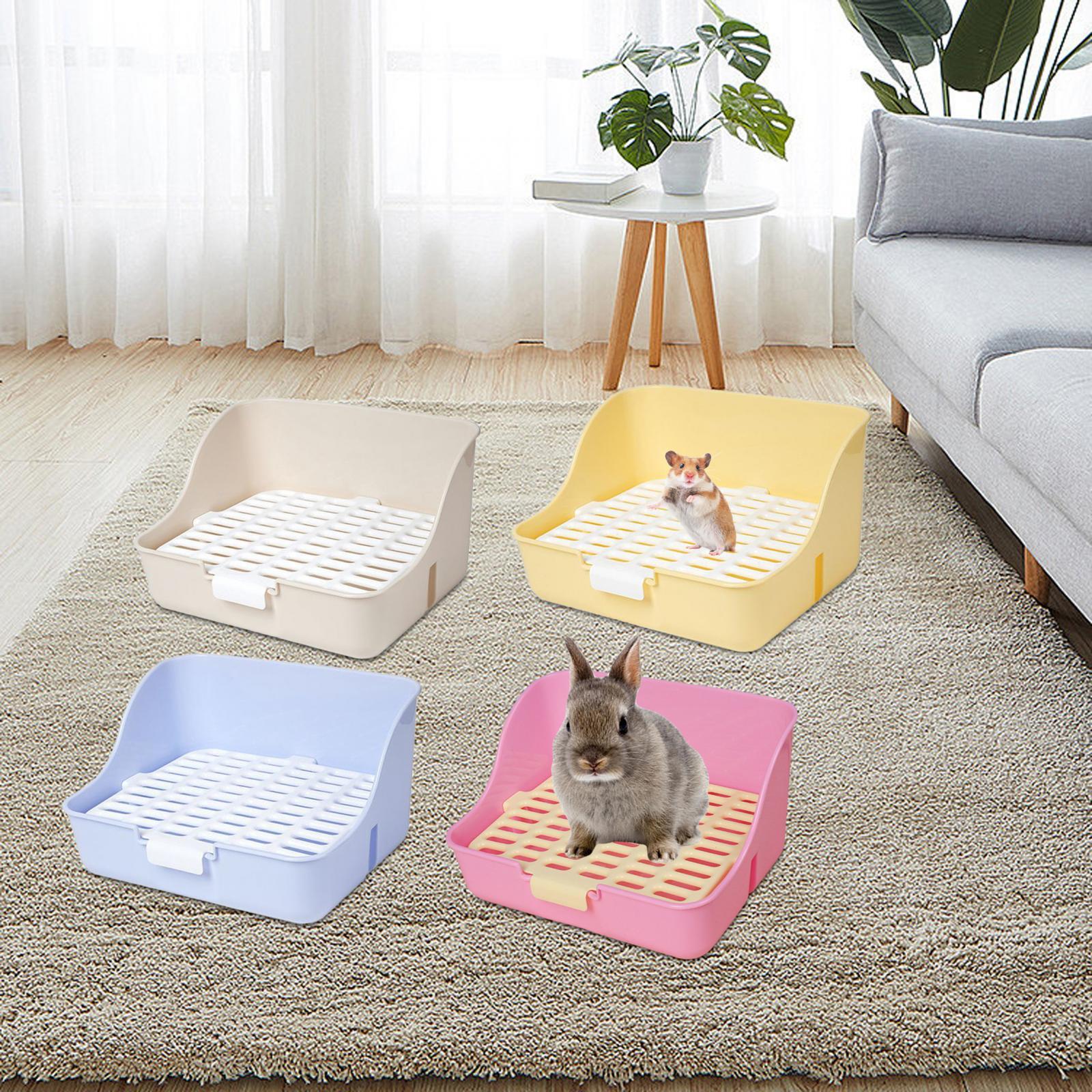 Rabbit Litter Box Detachable Pee Tray Portable Bedpan Pet Toilet for Hamster Small Animals Chinchillas Pet Supplies Bunny