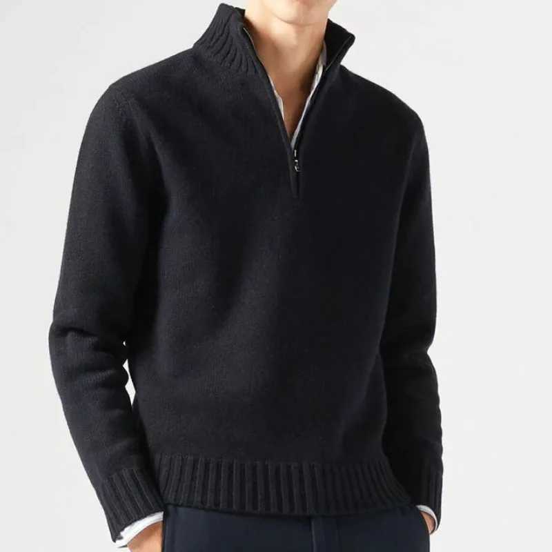 Winter mens cashmere zipper basic sweater mens wool thick sweater half zipper turtle neck warm pull mens ultra-thin jacket W2411111
