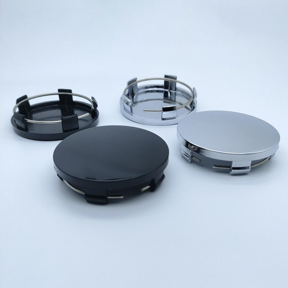 4Pcs/Set 60mm Car Wheel Center Hub Cap Black Silver Universal ABS Vehicle Tyre Tire Rim Cover Protector Decorations
