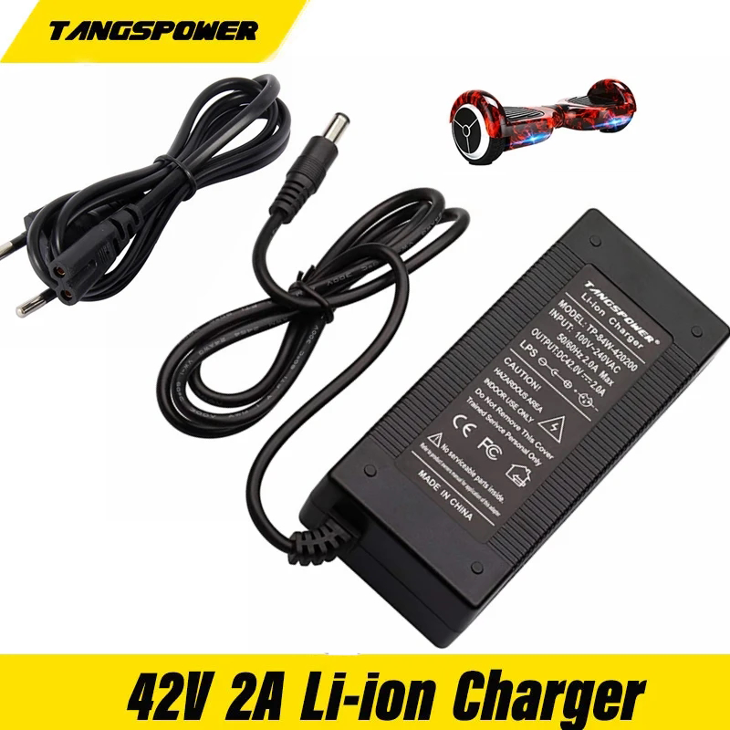 42V 2A Universal Charger for 36V 10S E-bike E-Scooter Lithium Battery Compatible with Most Brands with 5.5*2.1mm DC Plug