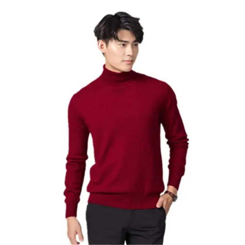 Cashmere cotton blend turtle neck mens drawstring 2024 autumn/winter daily skydiving jersey Hombre drawstring knitted sweater W2411111