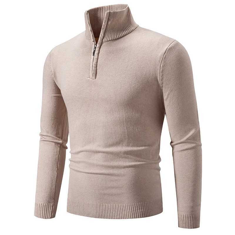 Autumn Mens Thick Half Zipper Sweatshirt Mens Hoodie Spring Solid Color Turtle Neck Sweatshirt W2411111