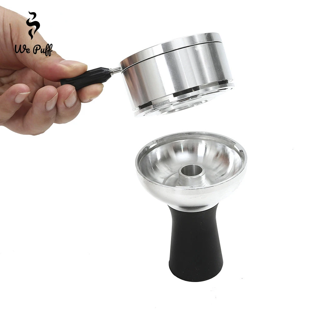 WE PUFF Arab Shisha Hookah Metal Bowl Set Charcoal Holder with Cover Heat Heat Management System Chicha for Smoking Accessories
