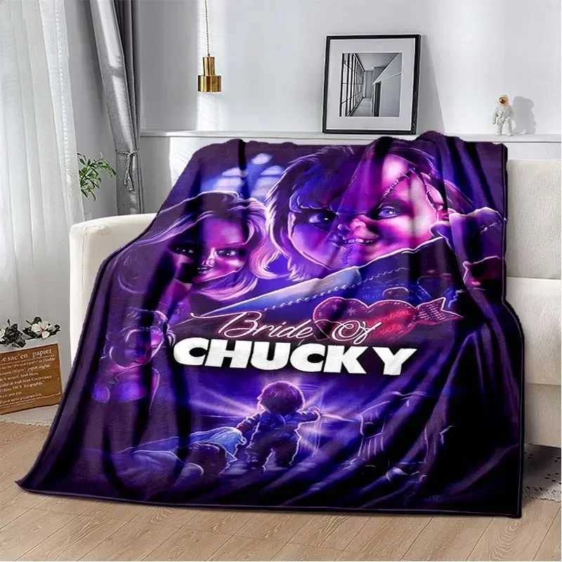 3D Horror Movie Character Chucky Saw Cartoon Area Blanket Fashion Soft Cozy Living room Bedroom Sofa Bed Travel BlanketXJ241210