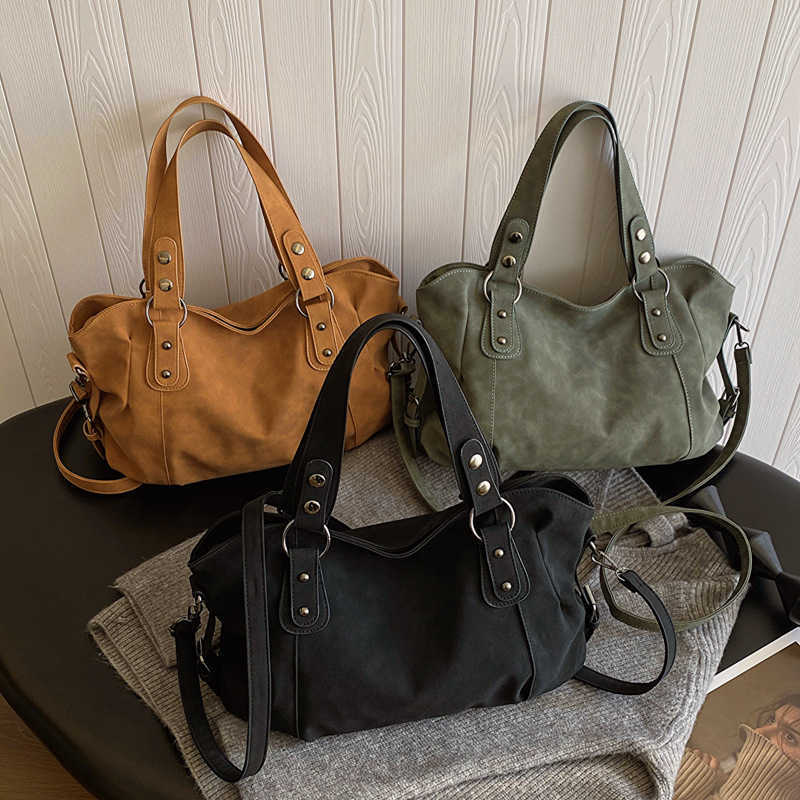 Large capacity tote bag 2024 new women's bag versatile crossbody bag frosted solid color single shoulder armpit bag