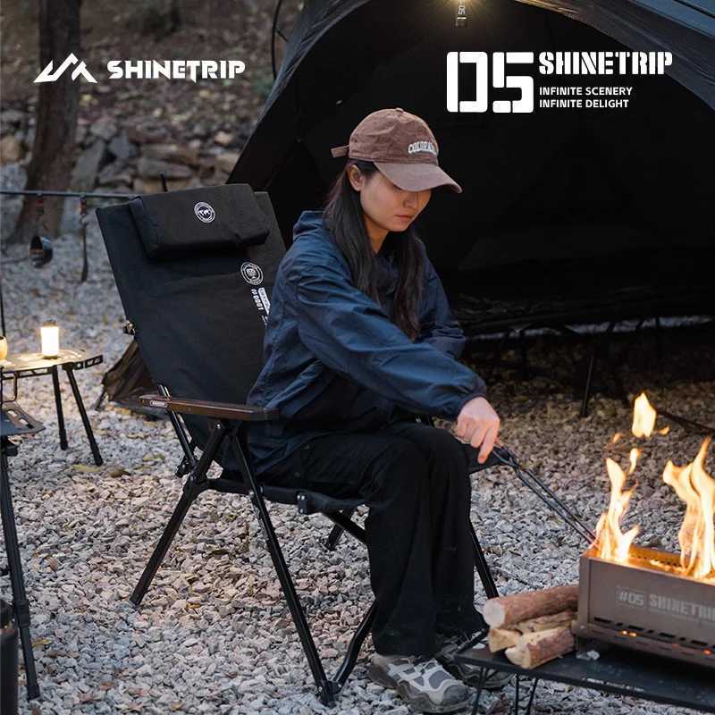 ShineTrip 05 Series Outdoor Folding Chair Portable Camping Adjustable Folding Chair Office Lunch Napping Fishing Picnic ChairW241111