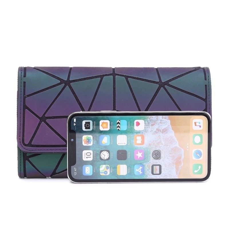 Purse Geometric Wallet Women Long women's Clutch s Money Bag Three Folds Ladies Card Holder carteira portfel e3bed