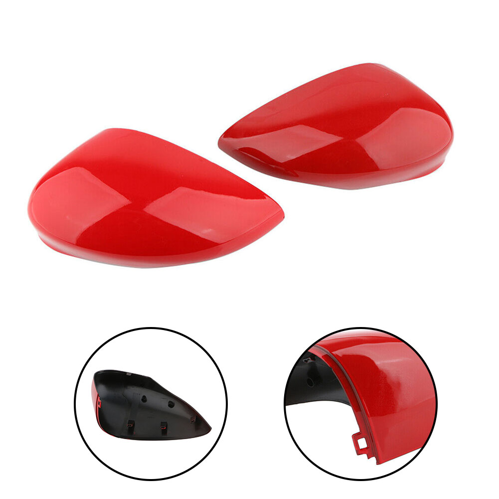 2/1pcs Car Side Rear View Wing Mirror Cover Cap Red For Ford Fiesta 7 2008-2017 Exterior Parts Replacement fb0db