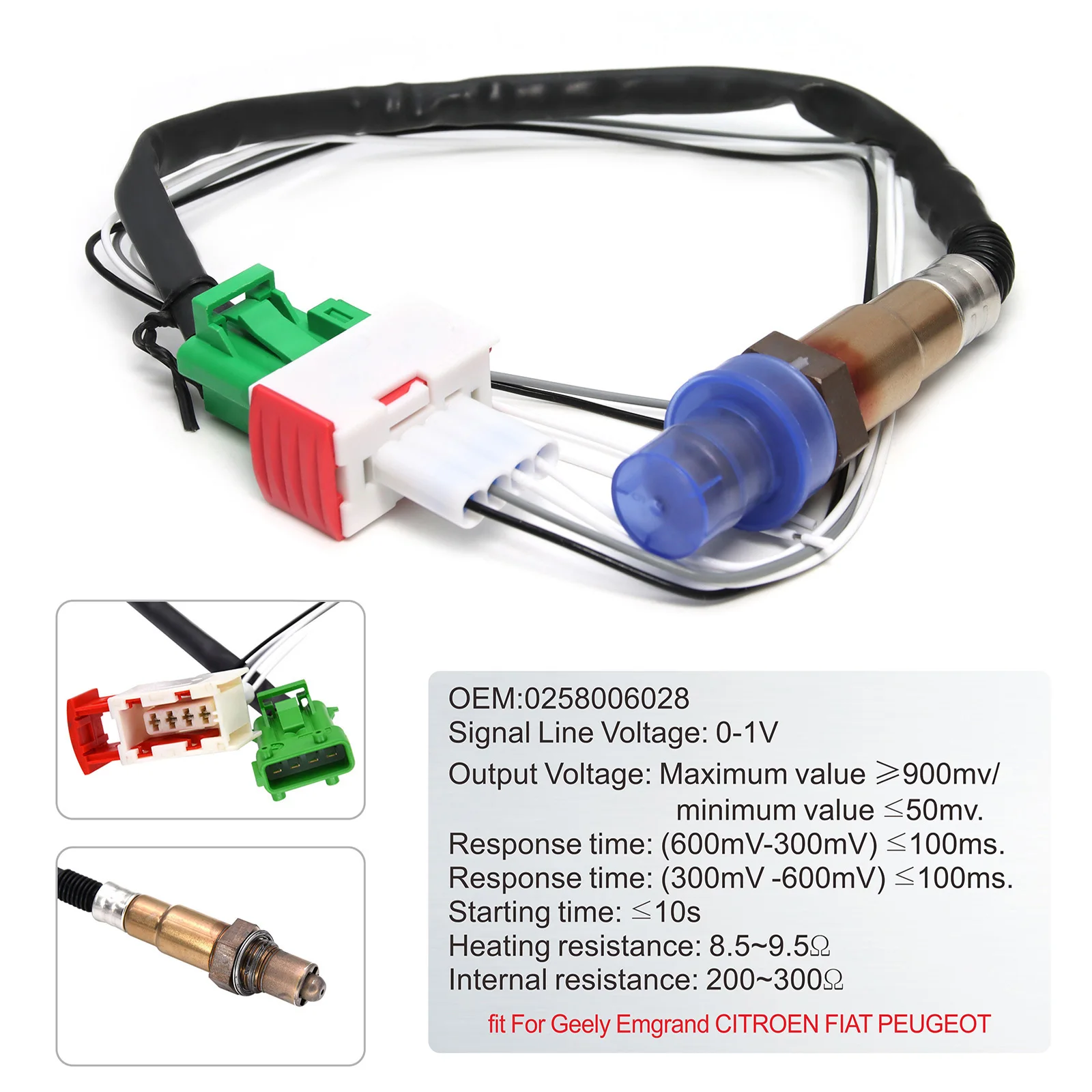 20:1~10:1 Air Fuel Ratio d Digital AFR Meter 2 52mm Gauge Narrowband Oxygen O2 Sensor OE 0258006028 for Gasoline Car 12V