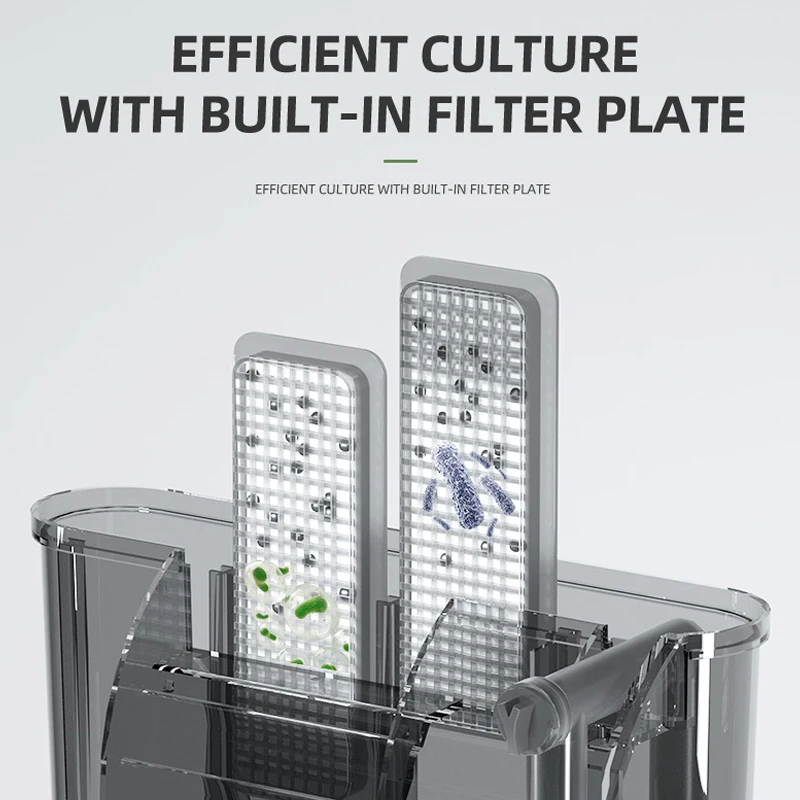 Aquarium Fish Tank Filter 110V 220V Wall Mounted Filter Pump Oil Removal Film External Grass Tank Filter Water Flow Adjustable