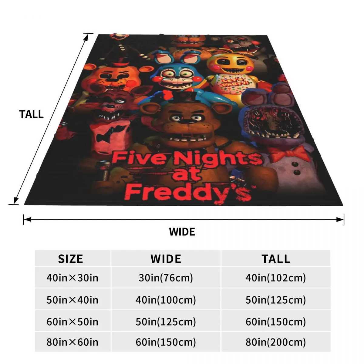 Five Nights Horror Game Blanket Fleece Spring/Autumn Cartoon Freddys Lightweight Thin Throw Blankets for Sofa Bedroom Rug PieceXJ241111