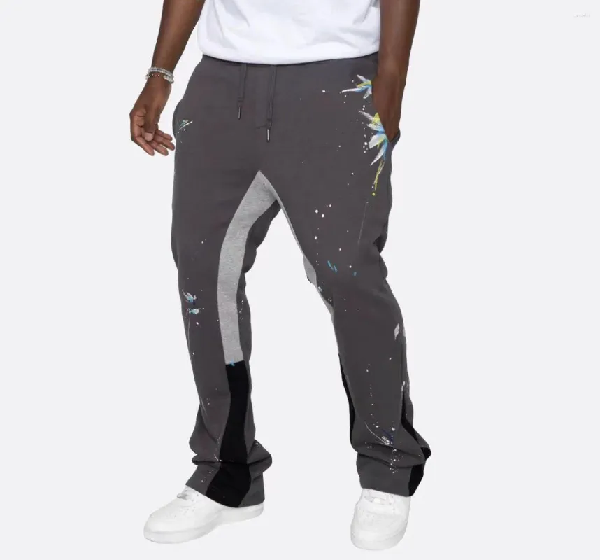 Men's Pants Flared Sweatpants Men Stacked Sweat High Quality Trousers Joggers Cargo