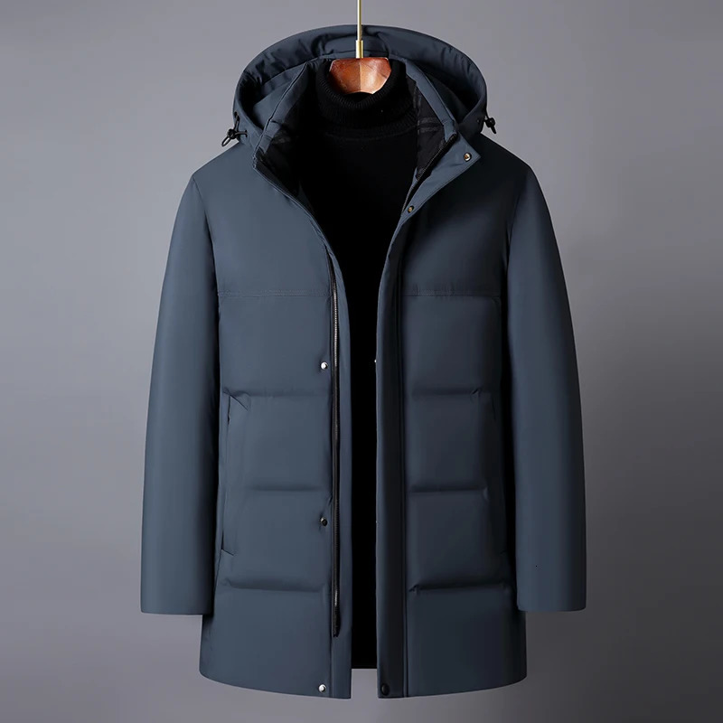 Winter Down Jackets for Men Casual Middle Aged Mens Puffer Coats Winter Thick Warm Plus Size Feather Parkas 241111