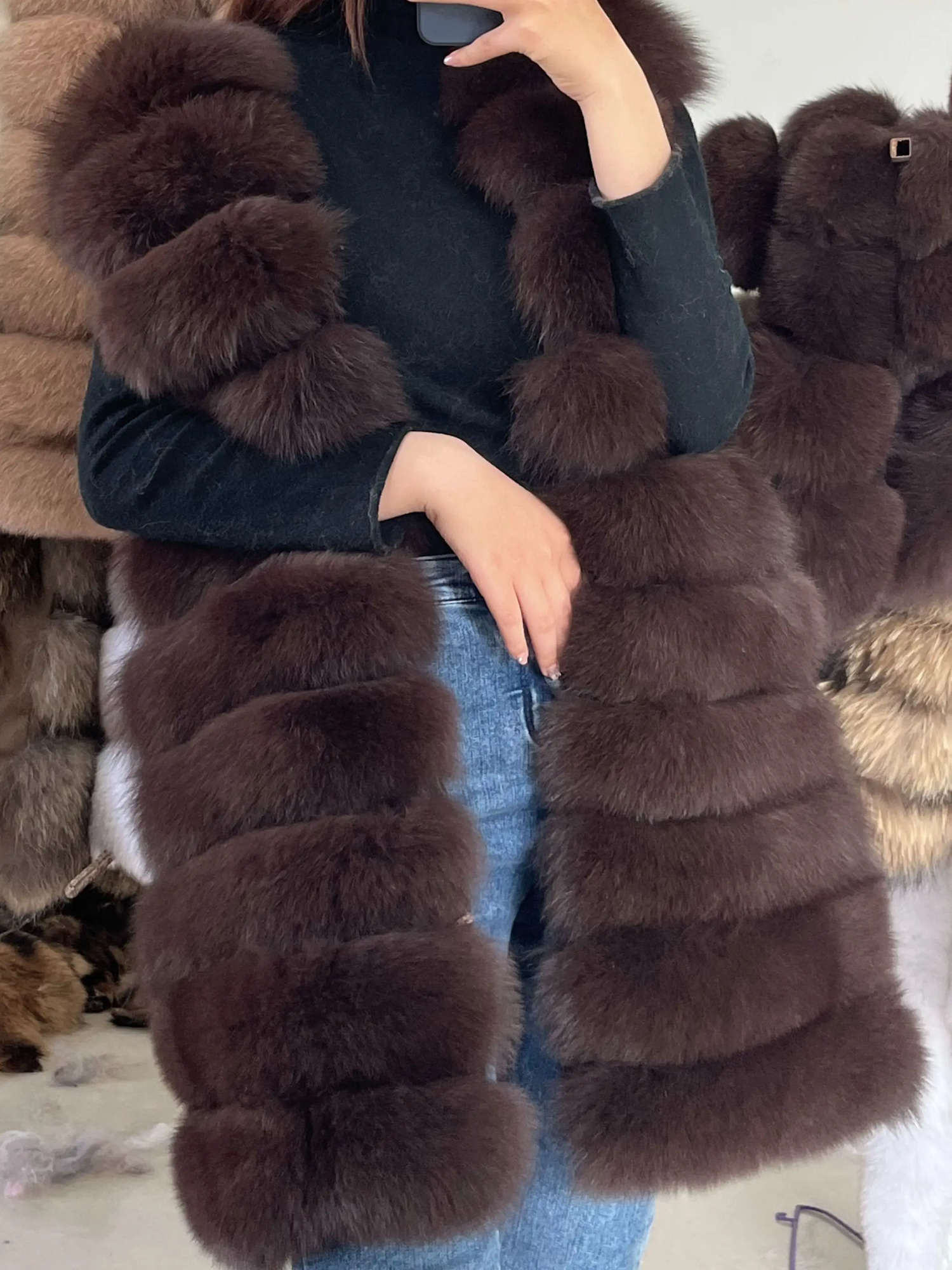 Natural Real Fur For Women MidLength Short Womens Warm Winter Jacket Vest ious Furry Large Size clothing 241112