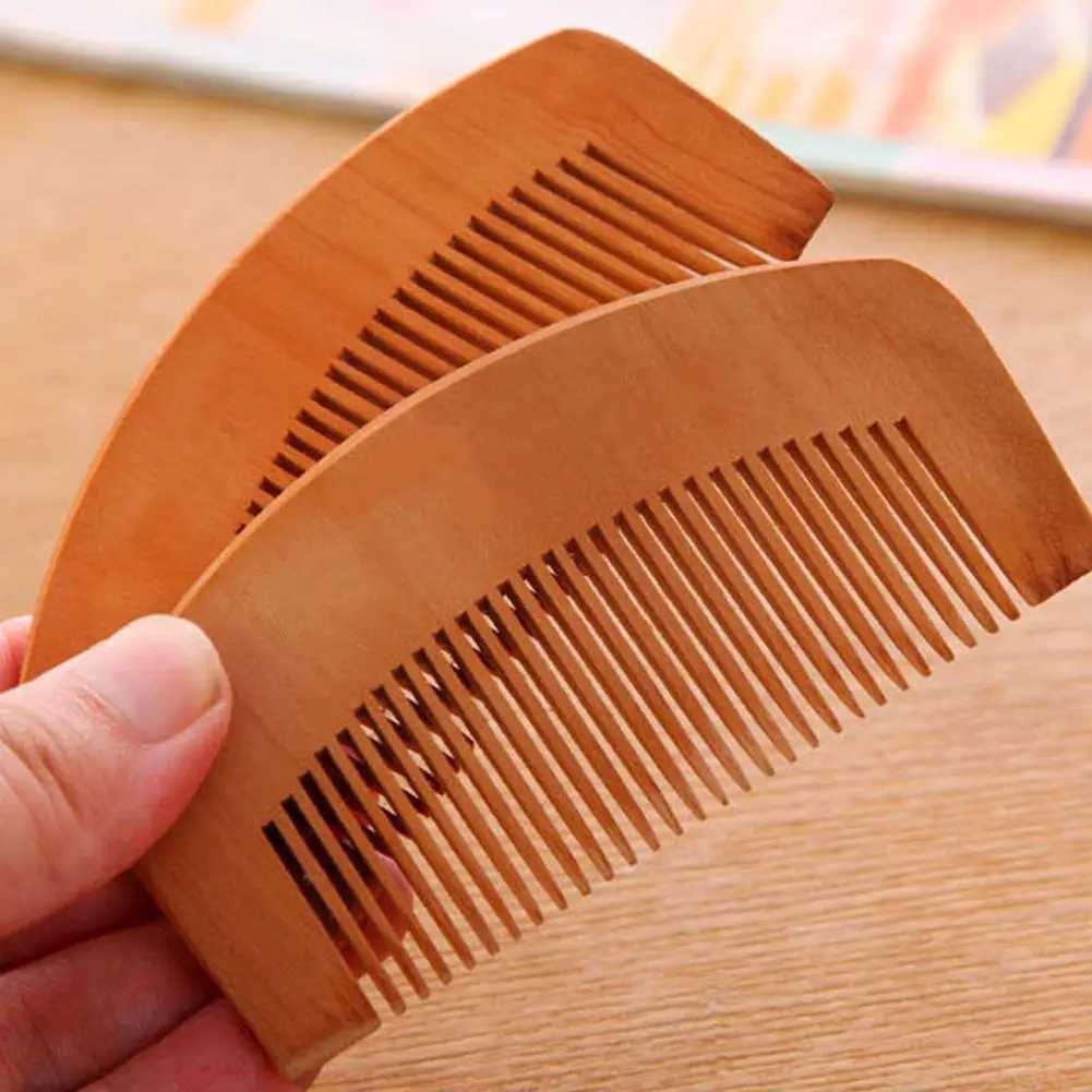 Pcs natural peach wood comb closed teeth anti-static care tool hair beauty beard accessories wood massage Q3f4 W241112