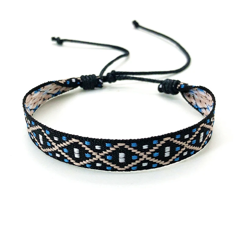 Unisex Handmade Woven Bracelet Wholesale Ethnic Cloth Braided Bracelets for Women Men Bohemian Hippie Friendship Jewelry 633d8