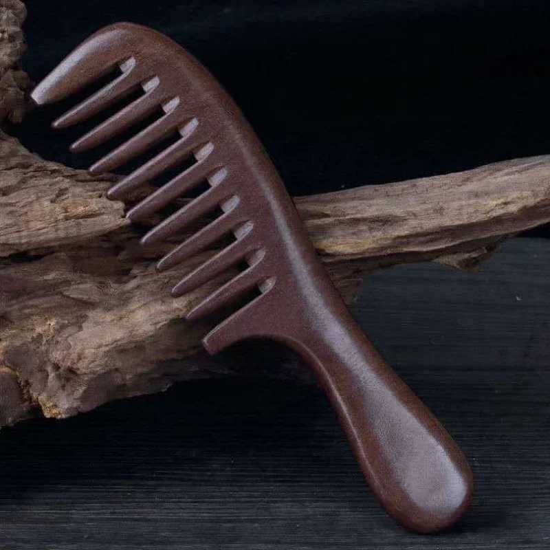Wooden comb natural handmade comb fine tooth sandalwood comb used for wavy hair thick hair fine hair straight hair no static electricity W241112