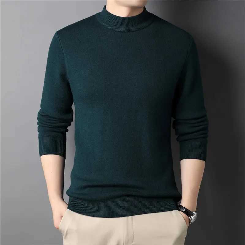 2024 New Mens Cashmere Sweater Half Turtle Neck Mens Sweater Knitting and Pulling Machine W2411111