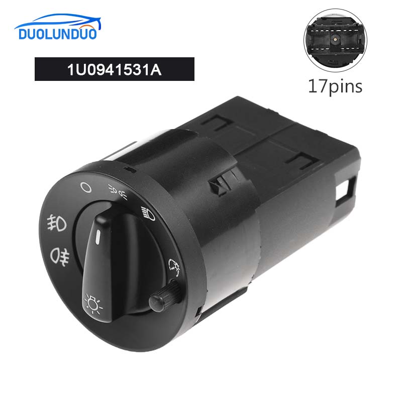 New 1U0941531A 3B0941531A 1C0941531C01C Headlight switch Fog Light Knob Control For Audi Skoda Octavia VW Golf IV 97-03