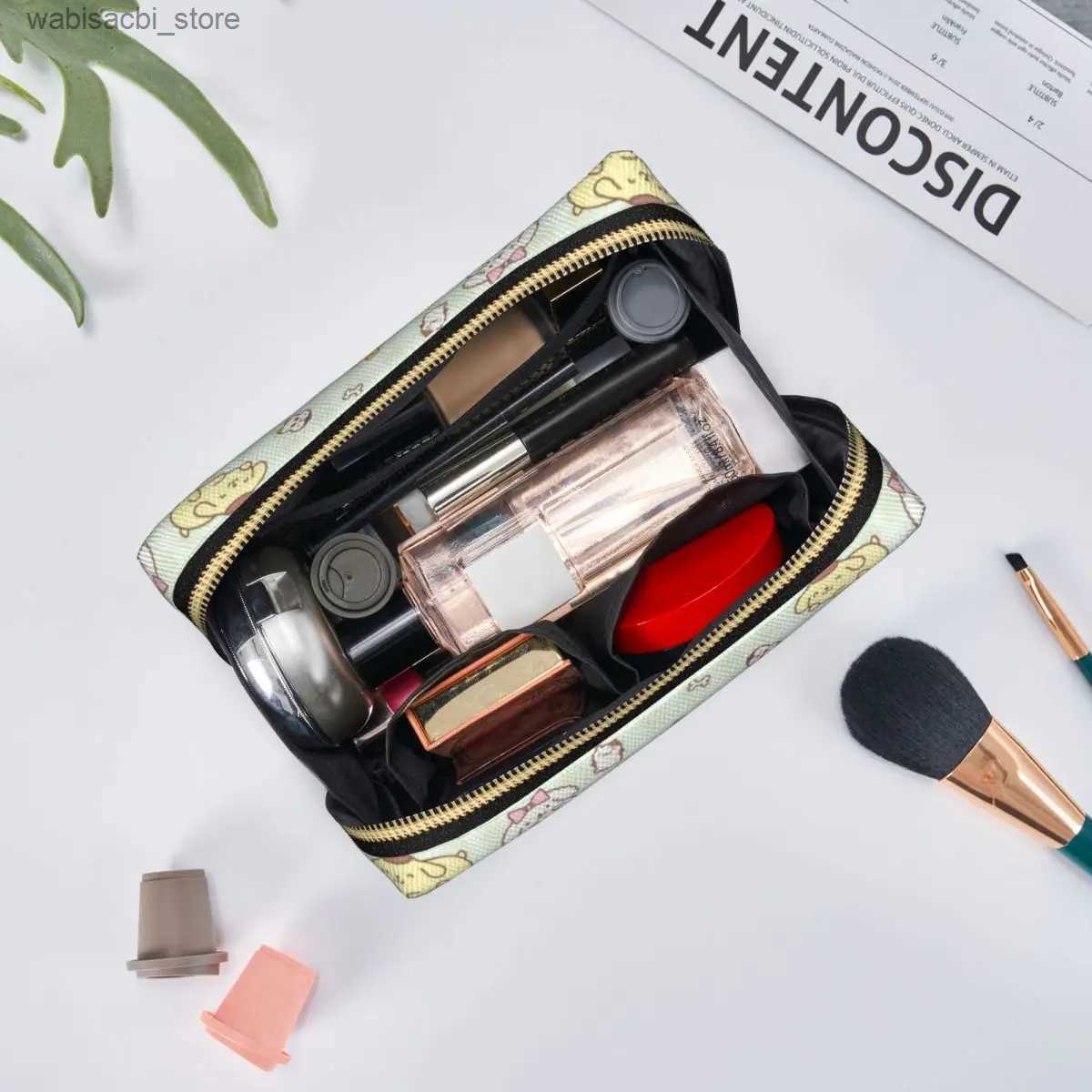 Cosmetic Bags Funny Pompompurin Leather Makeup Bag Trend Large Capacity Cosmetic Bags Accessories Woman Zipper Beauty Toiletry L49