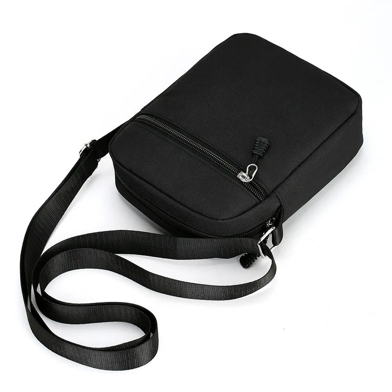 Oxford Shoulder Bag Durable Mini Black Mobile Phone Waist Pack Men Simple and casual crossbody bag 241111