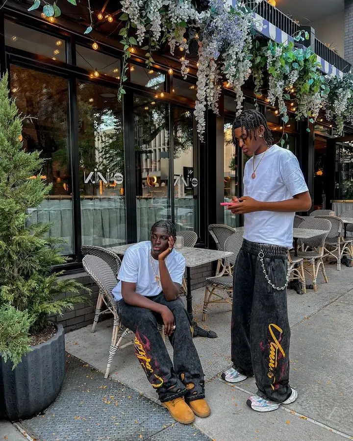 Streetwear Vintage Sweatpants Y2K Pants Men Punk Rock Hip Hop Retro Ripped Baggy Elastic Waist Jogging Casual Trousers 241112