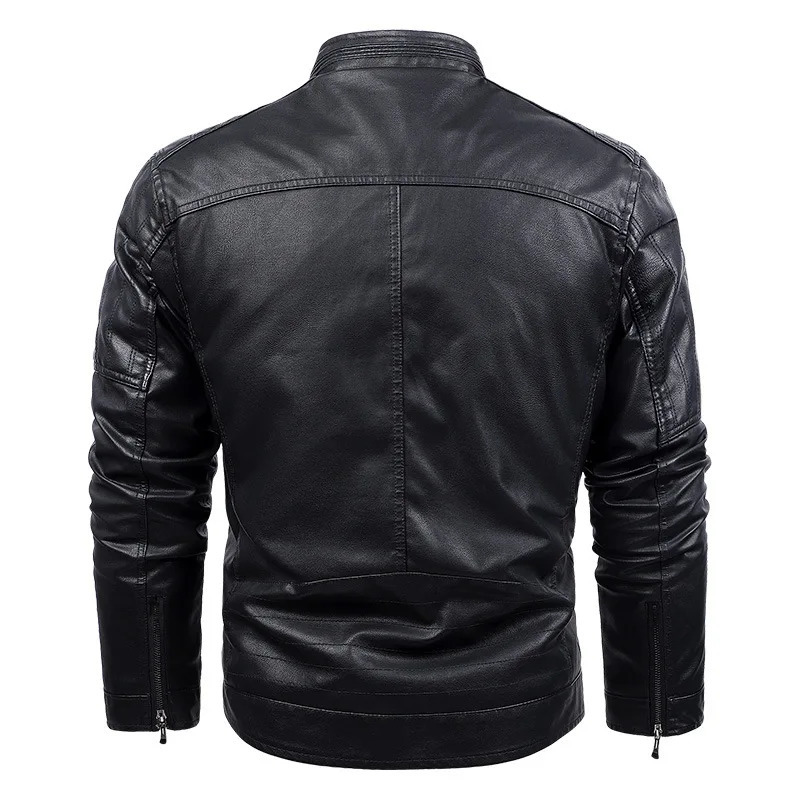 Fleece Leather Jacket Mens Plus Velvet Men Winter Warm Motorcycle Thickened Coat Man fleece Autumn PU Coats 241108
