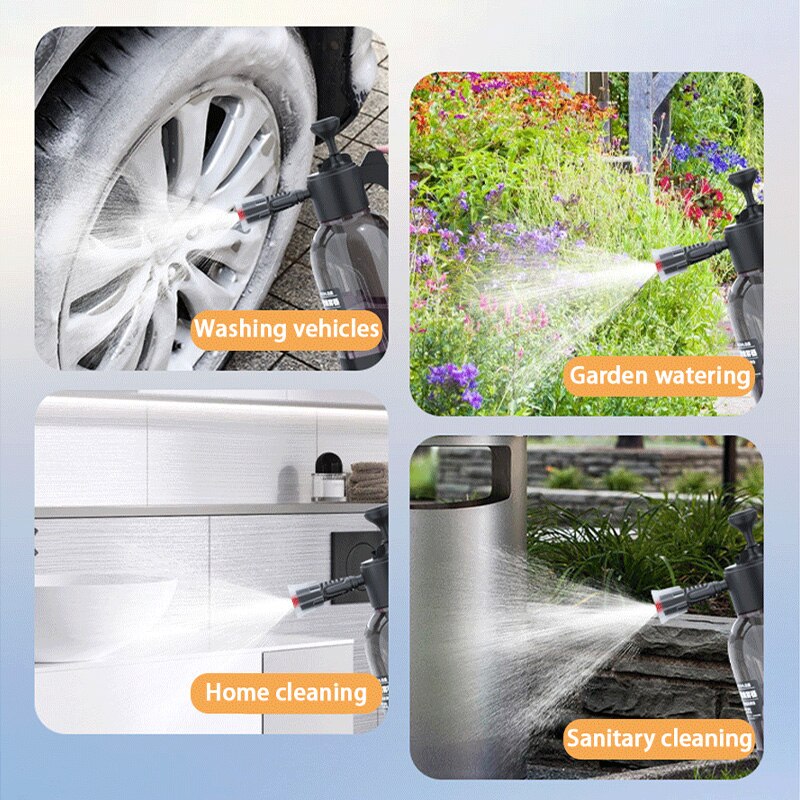 2L Hand Pump Sprayer Snow Foam Gun Nozzle With Pressure Relief Vae Car Wash Spray Bottle Window Cleaning Tools