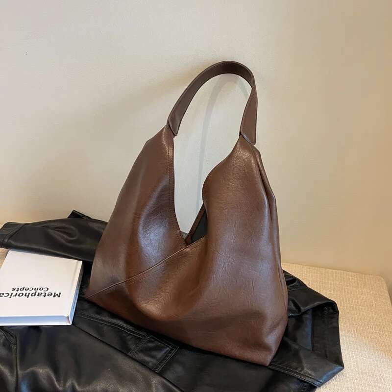 LITTLETON Leather Shoulder Design Fashion for Women 2025 Trend Female Simple Big Underarm Hobo Bag Handbags Purses Tote Bags
