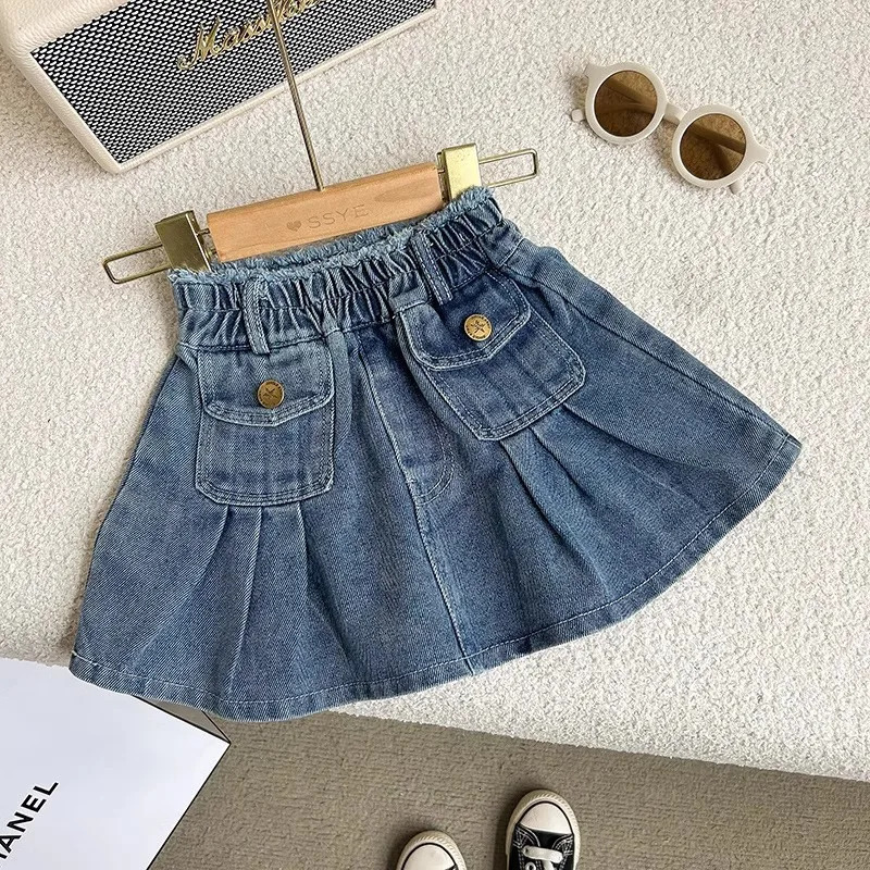 Fashion Baby Girl Jean Clothes Set JacketSkirt 2PCS Infant Toddler Child Denim Clothing Suit Spring Autumn Baby Clothes 1-10Y 240329