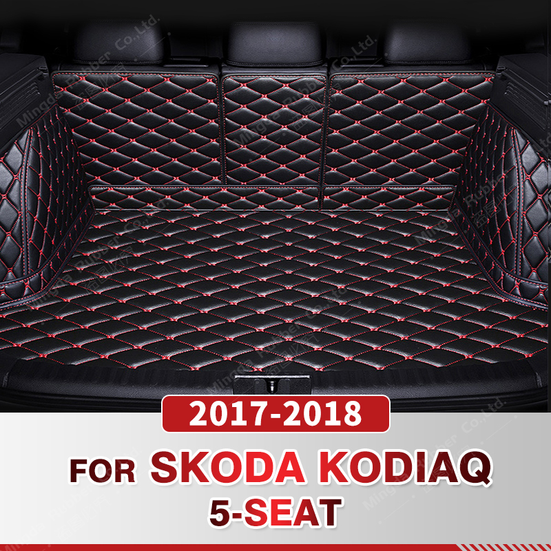 Auto Full Coverage Trunk Mat For SKODA Kodiaq 5-Seat 2017 2018 Car Boot Cover Pad Cargo Liner Interior Protector Accessories 7d56f