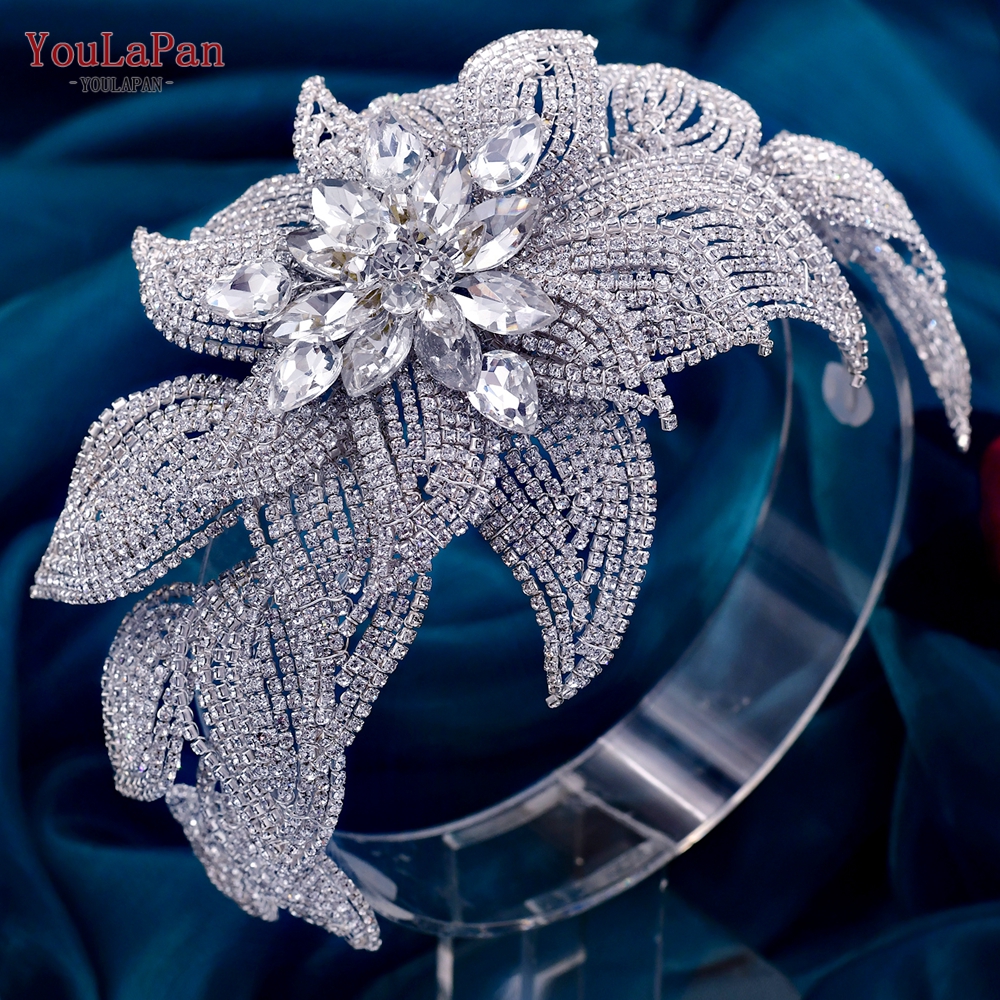TOPQUEEN-accesorios para el cabello de boda para mujer, diadema de cristal, Tiaras y tocados de novia, HP455