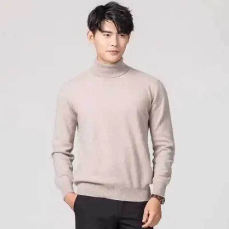 Cashmere cotton blend turtle neck mens drawstring 2024 autumn/winter daily skydiving jersey Hombre drawstring knitted sweater W2411111