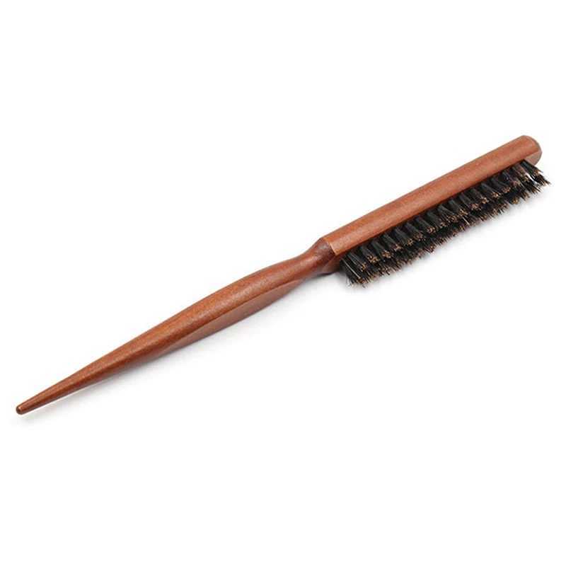 Pcs natural bristle hair brush fine line comb wooden handle professional salon hair brush barber tool W241112