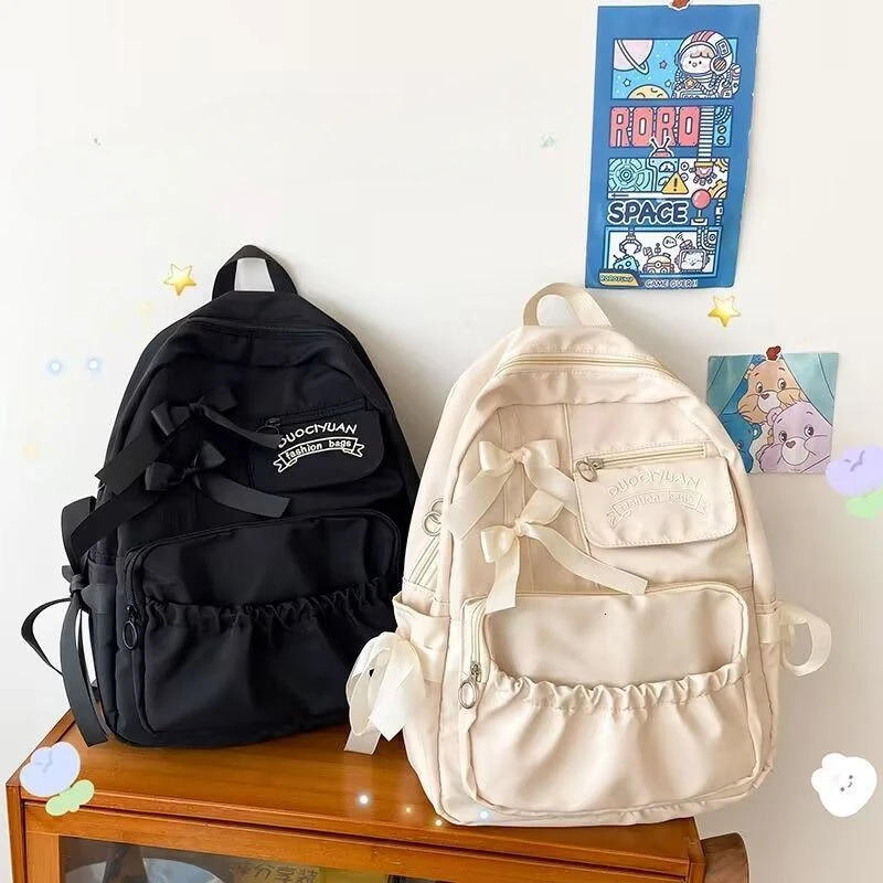 Japanese Cute Bow Y2K Fashion School Backpack Travel Bag High Capacity Storage Bag Student Backpack 241111